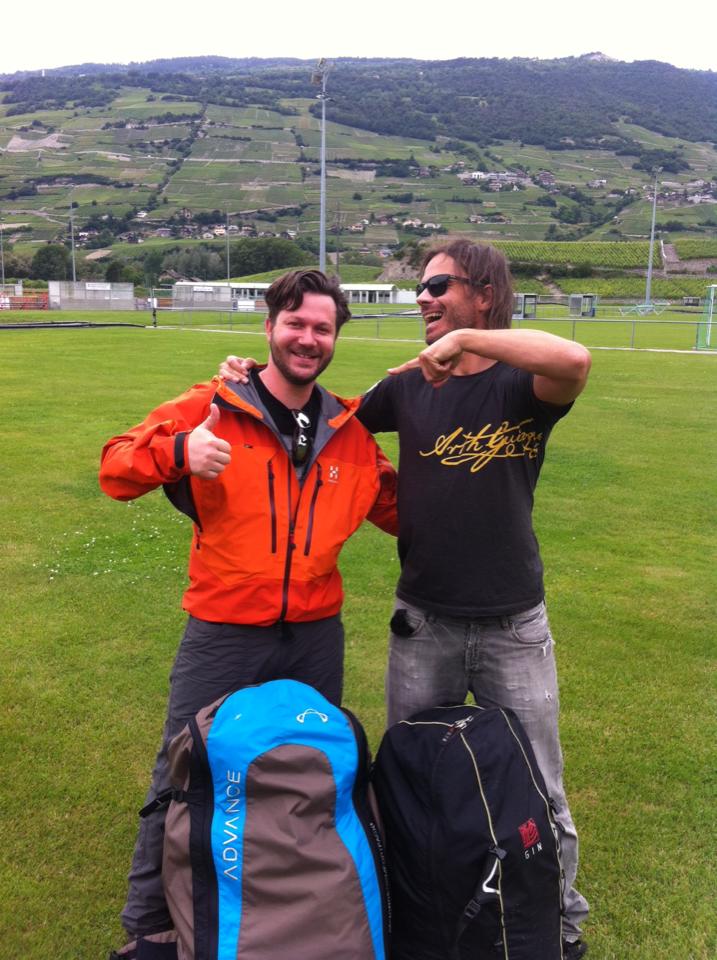 1er vol pour Gil formation stage vol parapente biplace Vercorin