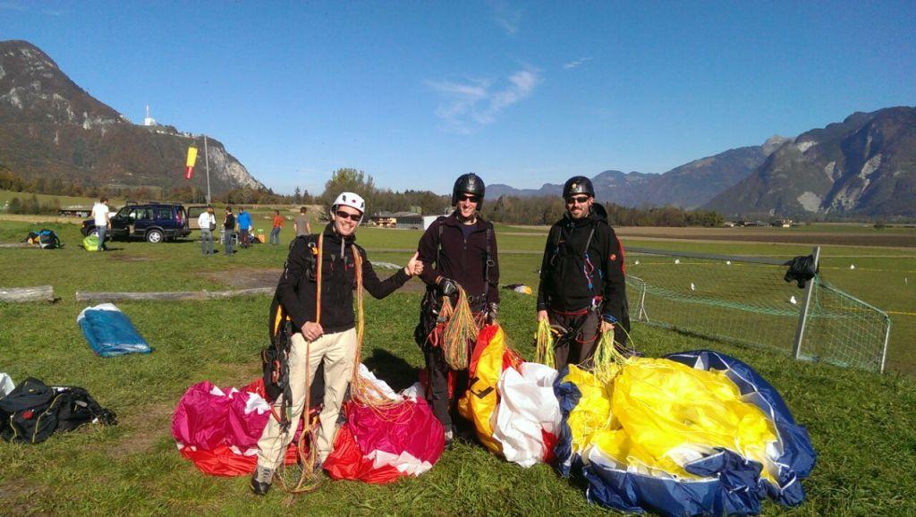 Mathias, Jérémie et Raphäel Vionnaz parapente examen twistair cible